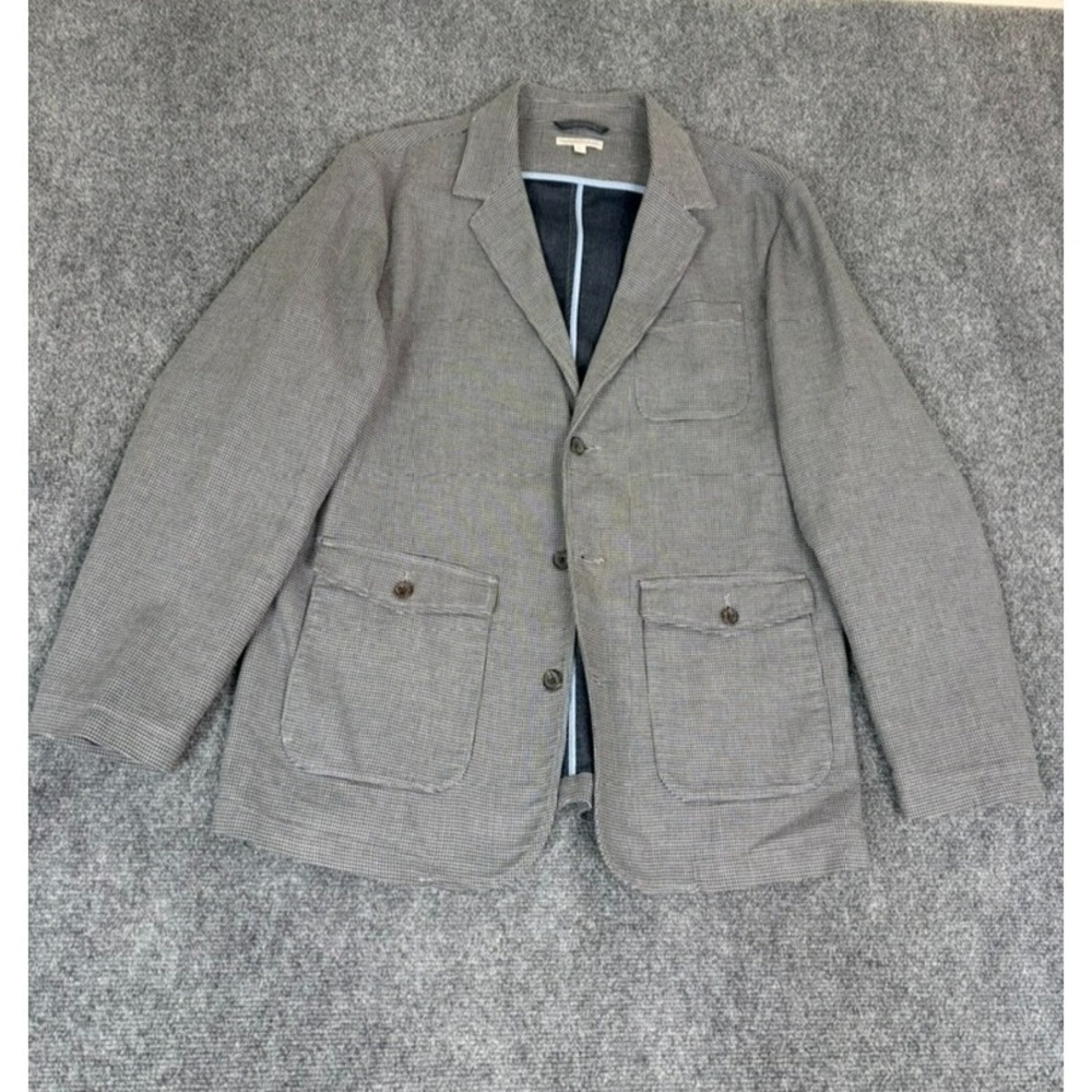 Carbon 2 Cobalt Blazer Sport Coat Men's  Gray Houndstooth 3 button Size L